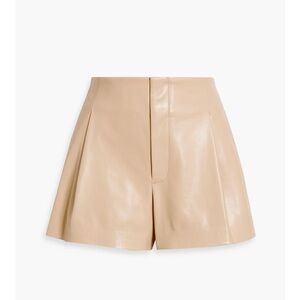 Alice + Olivia Tan Vegan Leather Shorts